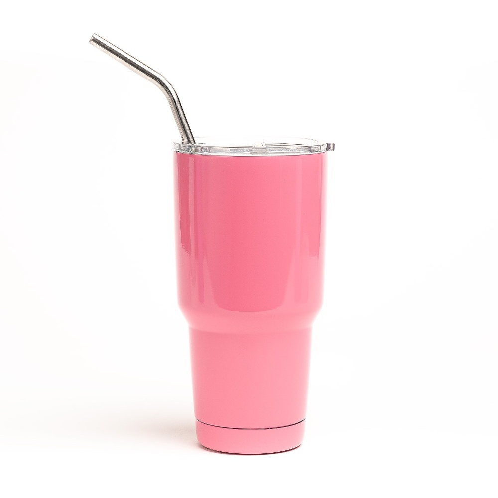 Coral Stainless Steel Tumbler‎ Cup 30 oz with Straw